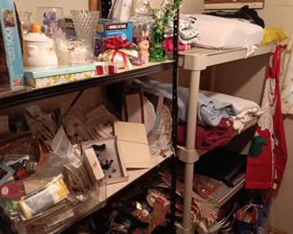Christmas decorations and sewing notions