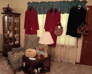 Ladies coats and vintage purses
