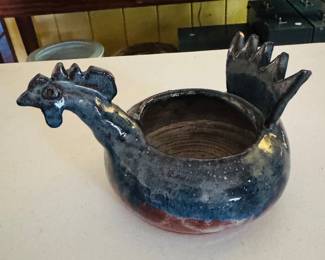 Handmade blue rooster by Jamie Ferguson, Gillsville, Georgia