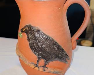 Christmas crow PITCHER by Mary Jean JESSUP