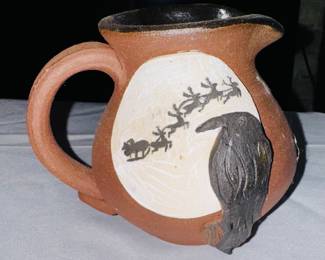 Christmas crow PITCHER by Mary Jean JESSUP