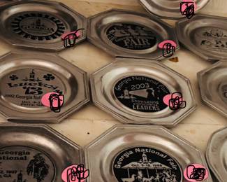 Lots of pewter Ga national fair plates