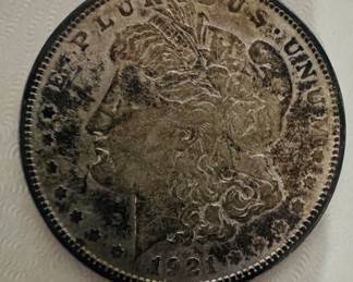 1921 Morgan silver dollar