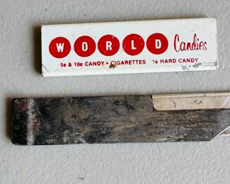 Vintage advertising memorabilia,. Pacific Handy Cutter advertising world candies