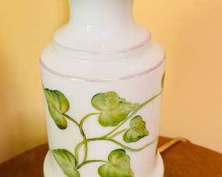 Milk, glass hand painted lamp