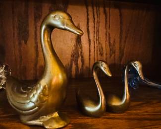 Set of brass ducks
