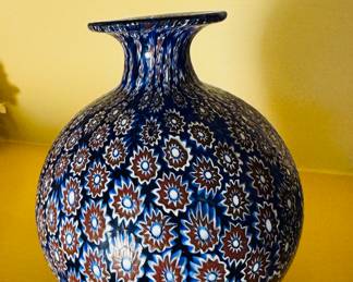 BLUE MURANO GLASS VASE