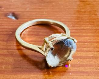 Vintage citrine cocktail ring, set in 14 karat gold /1960s