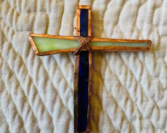 Stained glass Cross by Vicki Austin