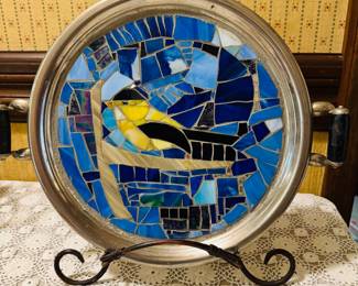 Stain glass mosaic tray