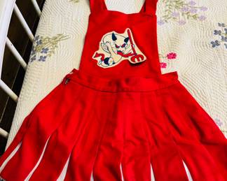 Vintage red Devil’s cheerleading uniform
