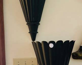 Pair of wall hanging flower vases