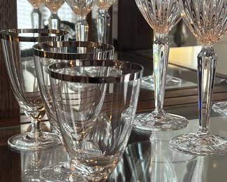 Crystal cut stemware 
Mid 20th century according to AI