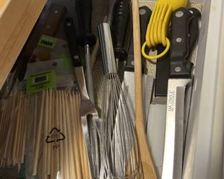 Variety of kitchen utensils 
