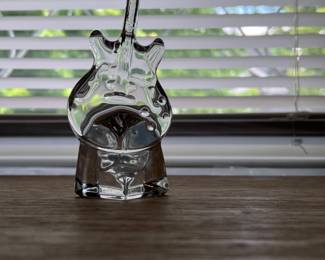 Swarov Crystal-Style Glass Electric Guitar  7" Tall 2.75" Wide 