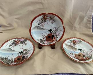 Hand Painted Geisha plates from Japan