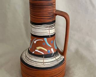 West German Carstens Tonnieshot Sienna Brown Abstract Vase Design #671-13.  5.25" tall.
