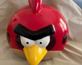 Angry Bird Red Ceramic Coin Bank  at 7.5" tall, 8" wide.  No stopper.