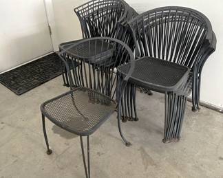 I count fifteen of these stackable, matching patio chairs, but perhaps I miscounted and there are 16?