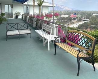 ...patio loveseats and benches.