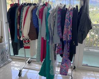 There are clothes in the sale, but for more details you'll have to come by to see them.