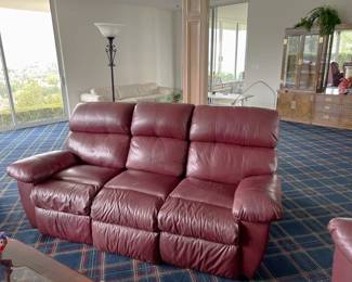 And there is a second, matching leather sofa in the group.