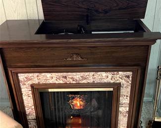 Vintage fireplace with built in stereo