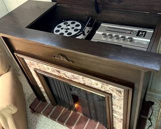 Vintage fireplace with built in stereo