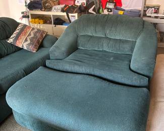 LOVE SEAT AND FOOTSTOOL, BUILT FOR COMFORT, PRICED TO SELL