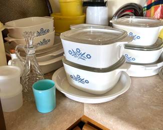 vintage corning ware Blue Cornflower dishes