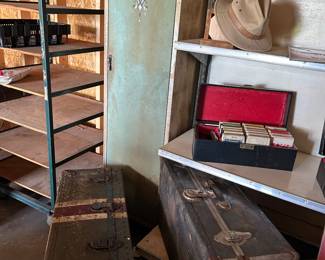 metal cabinet, trunks