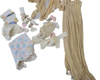 Vintage Hand Made Baby Clothes Accessories Lace Crochet