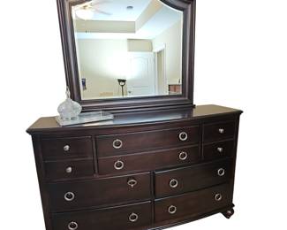 Standard Furniture Portman Panel Dresser Dark Merlot Clean