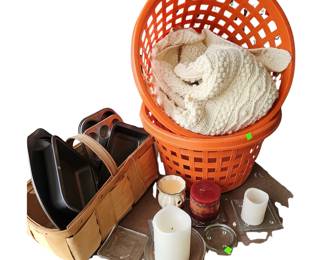 Baking Pans Candles Blanket Laundry Baskets