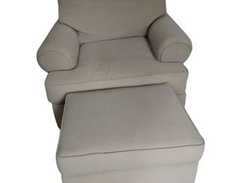 Rainbow Furniture Light Yellow Cushioned Chair Rolling Ottoman