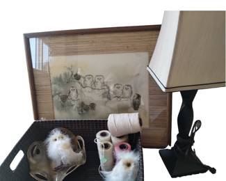 Original Signed Watercolor Painting Owls & More
