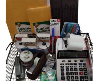 Office Supplies Calculator Paper Pens Organizer