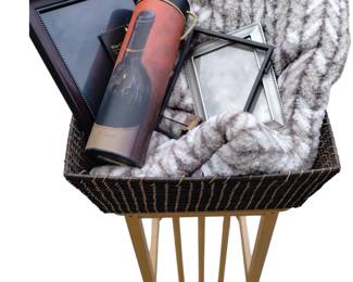 Home Decor Cozy Blanket Picture Frames Side Table