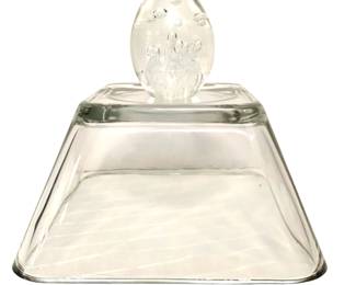 Egg Shaped Art Glass Paperweight & Glass Dish