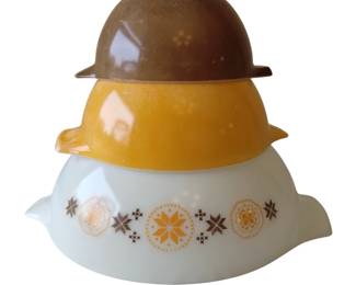 Pyrex Mixing Bowls Cinderella Town & Country Fall Colors