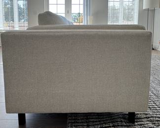 Room & Board Cade Right Facing Chaise Sofa Upholstered in Tepic Ivory Boucle. Measures 114" W (9' 5" W) x 3' 5" on Left; Chaise is 6' 8" L. Photo 4 of 5.