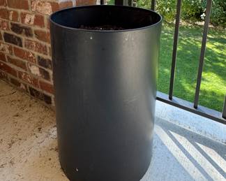 Round Metal Planter - 2 Available. Each Measures 16" D x 22" H. 