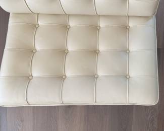 Knoll Barcelona Chair Upholstered in Ivory Acqua Leather - 2 Available. Photo 2 of 3.
