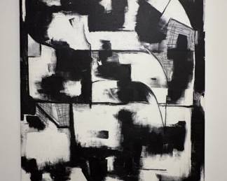 Abstract Black & White Acrylic on Canvas. Measures 36" x 48". 