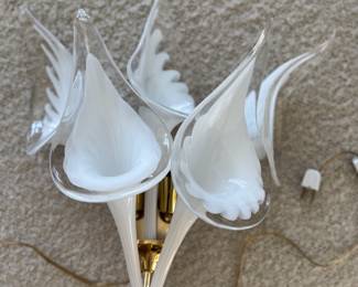 Mid-Century Murano Tulip Wall Sconce. Measures 16" H x 15" W. Photo 1 of 2. 