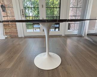 Eero Saarinen For Knoll Round Dining Table with Grigio Marquina Marble Top & White Base. Measures 42" D x 28.5" H. Photo 2 of 6.
