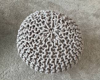 RH Baby Knit Round Pouf - Dove. 