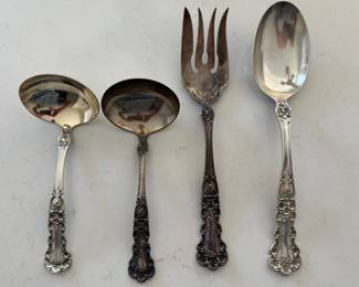 Set of 4 Gorhan Buttercup Sterling Silver Serving Pieces. 