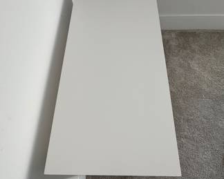 Williams Sonoma Home White Desk with Brass Pulls. Measures 40" x 17" D x 30" H. Photo 3 of 3. 