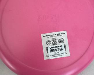 Set of 6 BioBu Bambine Small Plates: 3 Pink, 3 Aqua. Photo 2 of 2. 